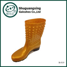 Shugxin Orange Household Women's High rubber rainboots Low Heel B-819